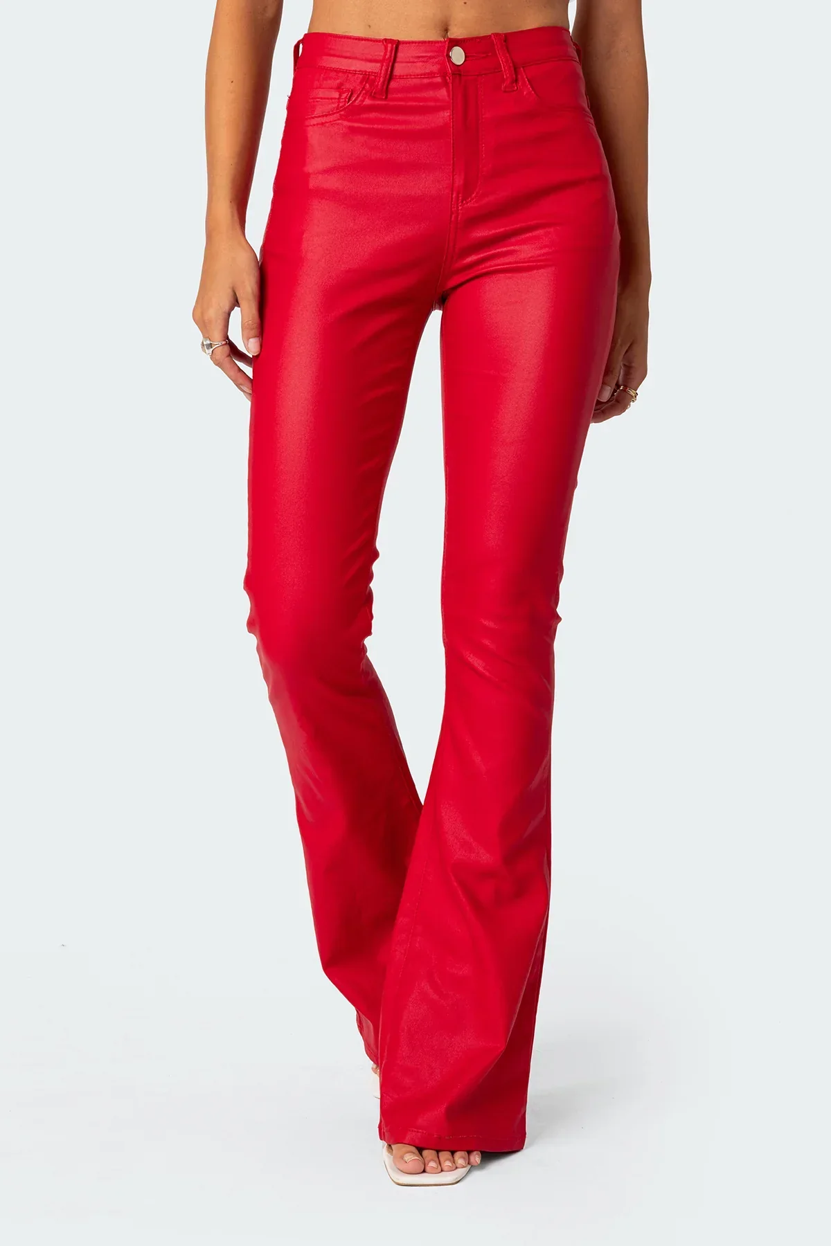 Mila Leather Flare Jeans - Image 6