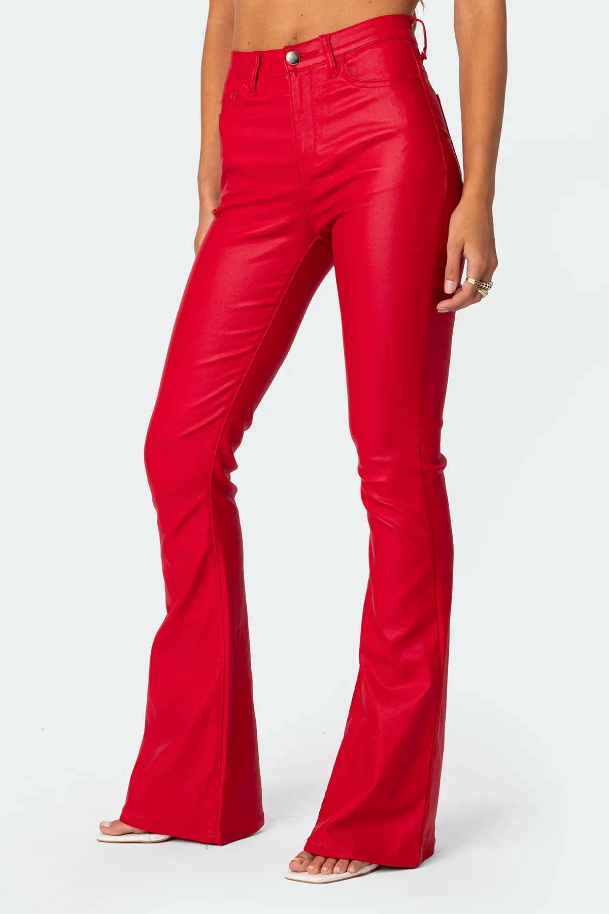 Mila Leather Flare Jeans - Image 7