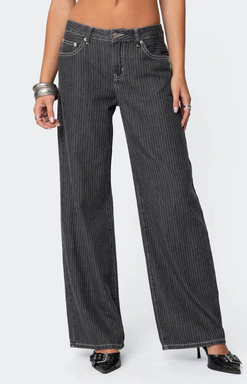 Striped Low Rise Jeans - Image 9